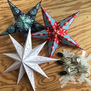 3 24” Hanging Paper Star Lights